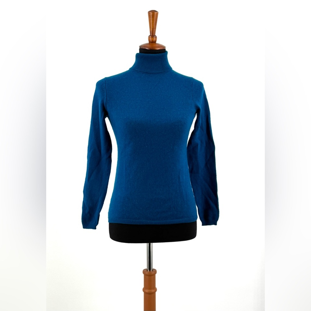 Charter Club Cashmere Luxury Teal Turtleneck Sweater Size XS